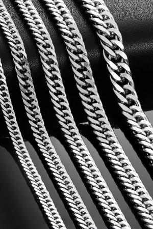 Chaînes à maillons cubaines en acier inoxydable pour hommes