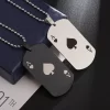 Zanof Spades-Collier pendentif carré classique en acier inoxydable