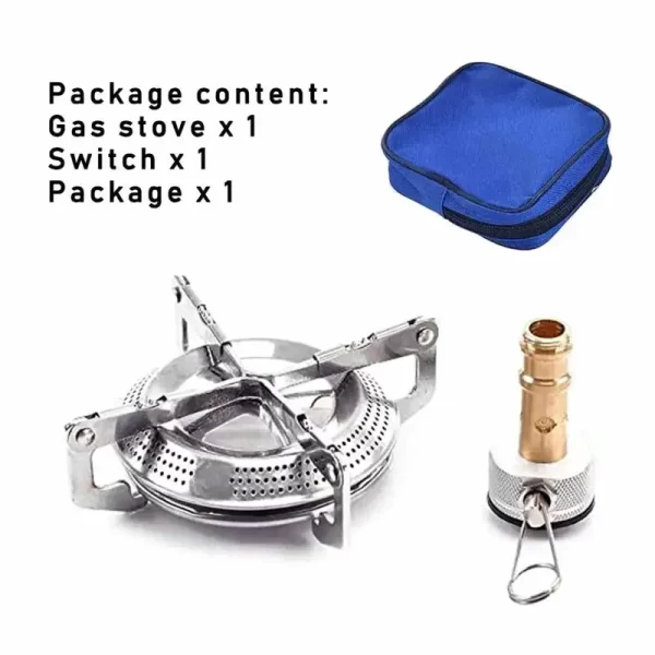 Cuisinière à gaz de Camping coupe-vent, sac à dos pliable Portable, tête de cuisinière électronique, cuisine en plein air pique-nique randonnée alpinisme Camping – Image 3