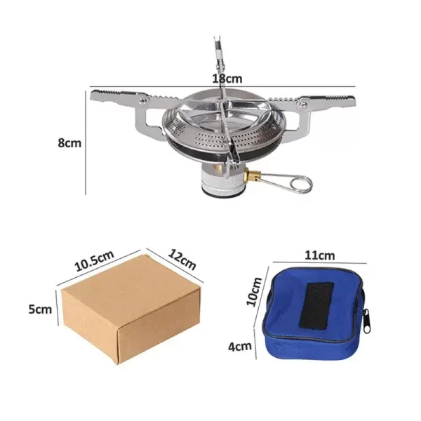 Cuisinière à gaz de Camping coupe-vent, sac à dos pliable Portable, tête de cuisinière électronique, cuisine en plein air pique-nique randonnée alpinisme Camping – Image 5