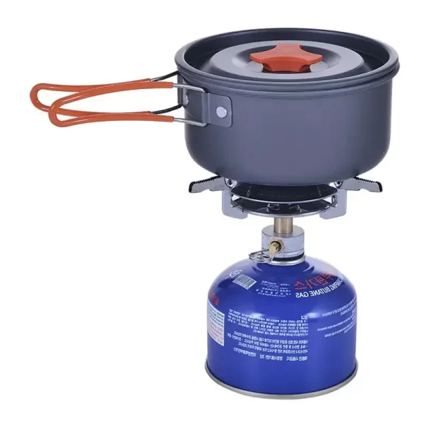Cuisinière à gaz de Camping coupe-vent, sac à dos pliable Portable, tête de cuisinière électronique, cuisine en plein air pique-nique randonnée alpinisme Camping – Image 4